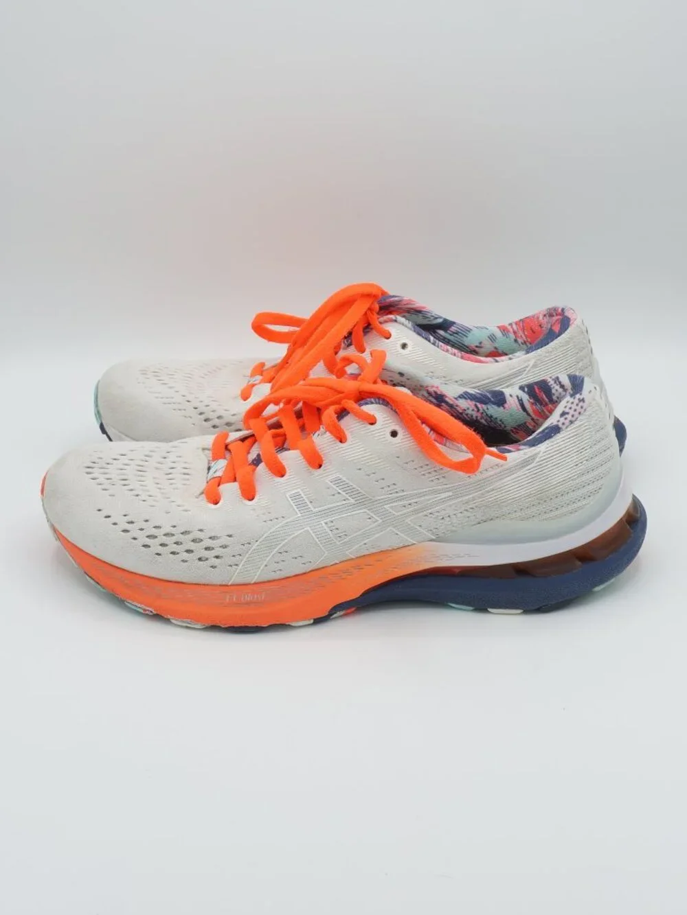 ASICS Gel Series White Neon Orange Running Shoes Women's Size 8